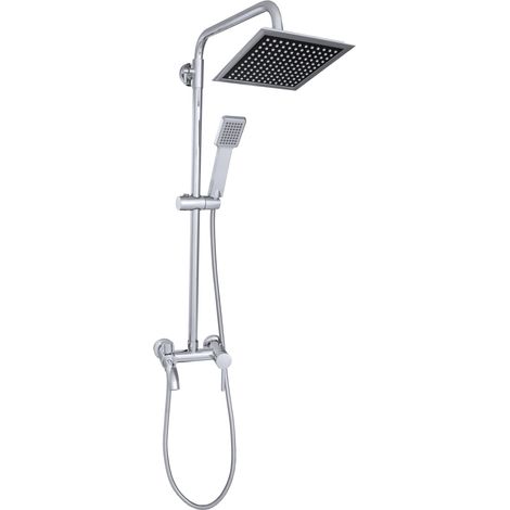 SET DE DOUCHE SLIM SILVER RAIN SHOWER SQUARE KIVO (1/5)