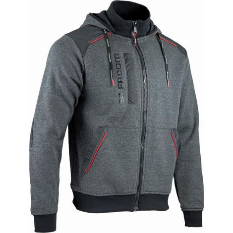 FACOM Jumper Sweatshirt mit Reißverschluss Grau/Schwarz/Rot Größe S - FXWW8000E-S (1/3)
