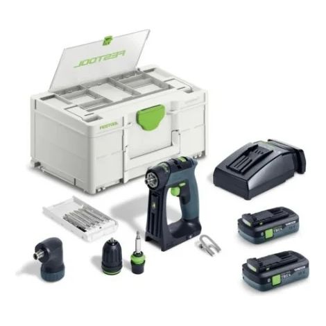 Trapano avvitatore a batteria Festool CXS 18 TBX4,0 I-Set, 2 batterie TBX da 4,0 Ah e caricabatterie nel Systainer (1/5)