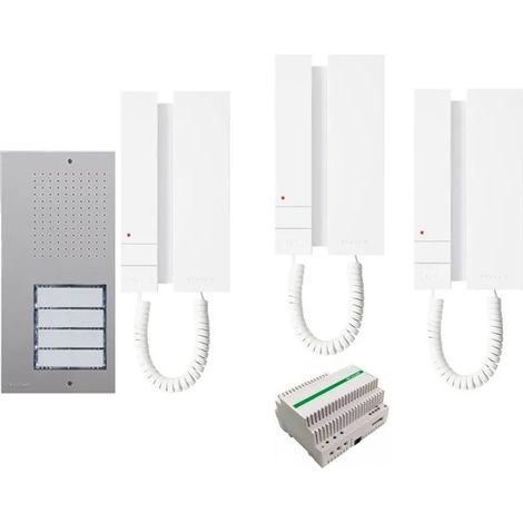 Kit citofono quadrifamiliare comelit intercomunicante 2 fili 4 famiglie citofoni 2719W