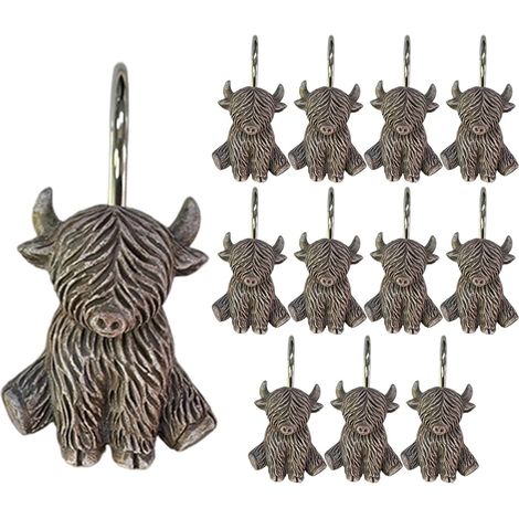 Curtain Hooks Set of 12 Rustproof and Fun Modern Bathroom