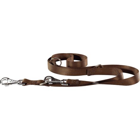 Ferplast CLUB GA Guinzaglio regolabile in nylon per l'addestramento di cani - in vari colori e misure. Variante GA20/200 - Misure: 20 mm x L 200 cm - Marrone