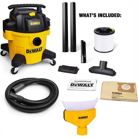 DEWALT Wet & Dry Vacuum with Dust Collector DXV23PTA + DXVA00-1500E 1150W Vac (1/5)