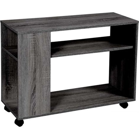 GAIA MOBILETTO IN LEGNO CON RUOTE 80 X 30 X 56 CM IN COLORE WENGÈ (1/2)