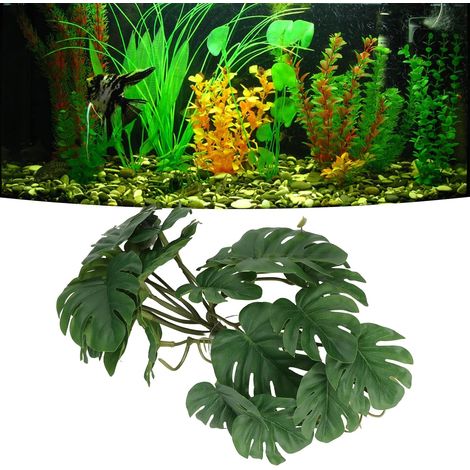 Turtle Leaf, Artificial Palm Plants Feuilles, sûr Ajouter Une décoration de Feuilles de Tortue en Plastique Amusante avec Une tasserie, pour Le Terrarium Reptile (25 x 25 (1/5)