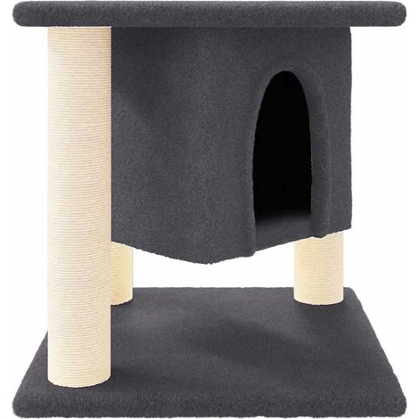 vidaXL Rascador para gatos con postes de sisal gris oscuro 37 cm (1/2)
