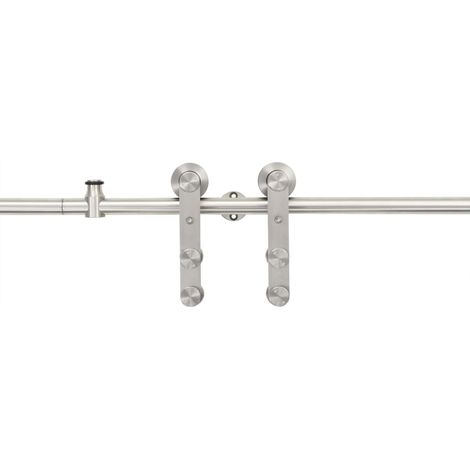 Kit fixation porte coulissante 183 cm Acier inoxydable Argenté CFW23070 (1/5)
