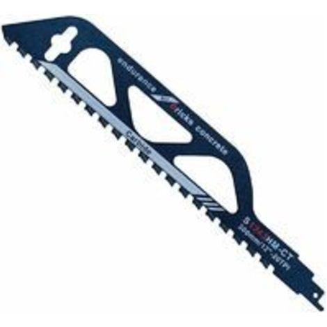 Reciprocating saw blade, Expert tungsten carbide reciprocating saw blade for metal, wood, stone, reciprocating saw accessories for aerated concrete, brick, concrete (305 mm (S1243HM)) (1/5)