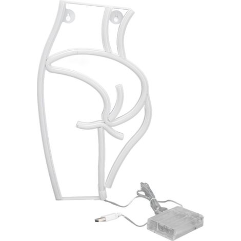 Néon lumineux féminin, forme originale, double alimentation, facile à transporter, veilleuse LED pour bar, karaoké, rose. (1/5)