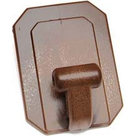 25PZ GANCI GIGANTI ADESIVI IN PLASTICA MARRONI - mm.58x78h.