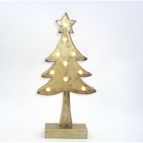 Albero di Natale in metallo con mini Led luminoso 28 cm (1/2)