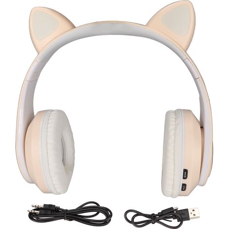 Casque Bluetooth à Oreilles de Chat Lumineuses, Éclairage Respirant, Sans Fil Pliable avec Basses Puissantes (1/5)