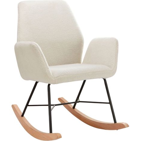 Cobo-Chaise berçante en tissu tissé noir (1/5)
