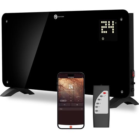 2000w Panel Heater with Wall-Mounted Glass, Smart Panel Radiator with APP Control and Timer Function, Freestanding (1/3)