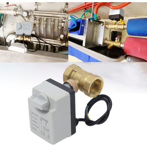 Vanne à bille électrique bidirectionnelle DN25 à trois fils et deux commandes, manuelle/automatique, 220 V CA (1/5)