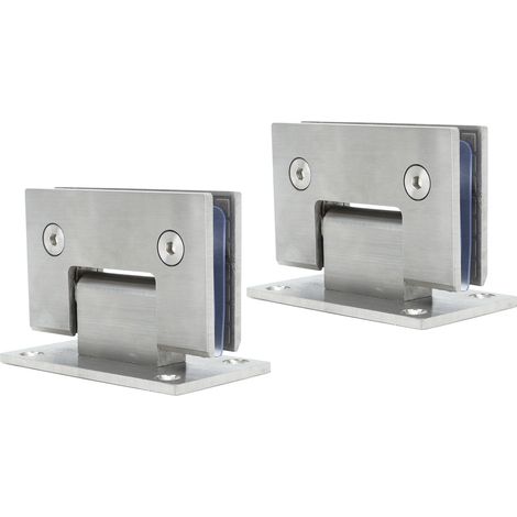 2 Paquets Charnière Porte Verre Résistante Charnière 90 Degrés Acier Inoxydable Durable Pinces Porte pour Salle de Bains WC (1/5)