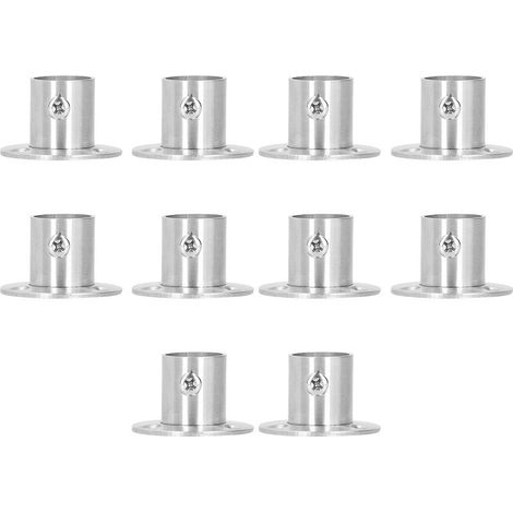 Support de Tube Épais en Acier Inoxydable pour Tringle de Placard, Base à Bride - 10 Pièces, Diamètre 19mm (1/5)
