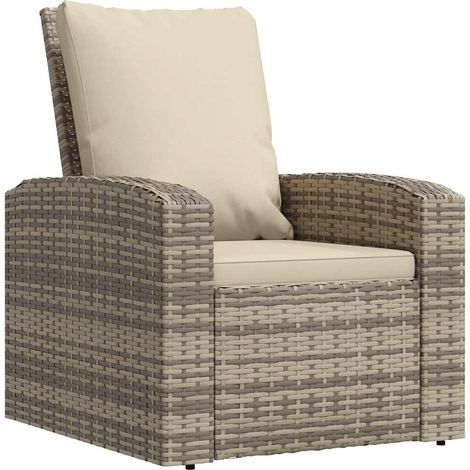 Maison Exclusive - Poltrona Reclinabile Giardino Cuscini Marrone Chiaro Polyrattan