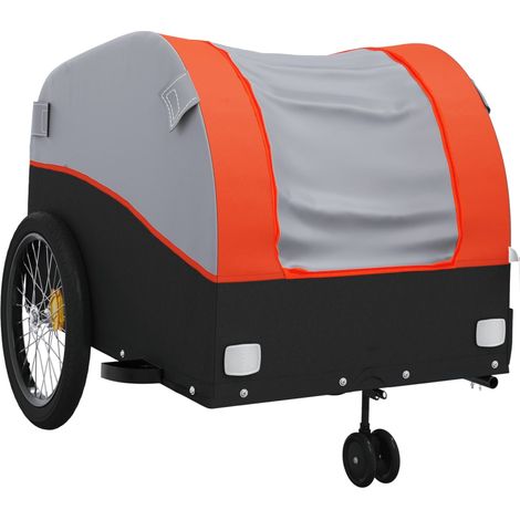 Remorque chariot transport de vélo 45 kg fer Orange (1/5)