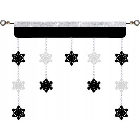 Elegante tenda natalizia con motivo a fiocchi di neve e traforo, 150 cm