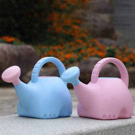 Arrosoir/vaporisateur/pichet d'arrosage en forme d'éléphant, mignon et amusant, idéal pour les enfants et parfait pour le jardinage. Arrosoir rose et bleu pour enfants. (1/4)