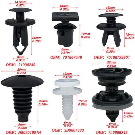 Clips fixation 120X pour VW Transporter T4 T6 T5, goupille support garniture intérieure L&H (1/4)