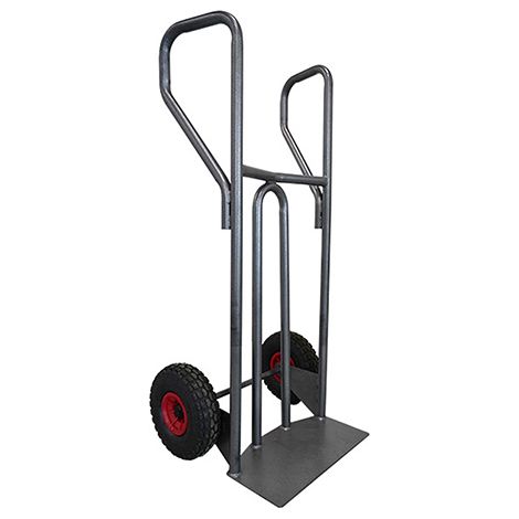 Diable acier Stockman DVPF400-RSN tablier incurvé poignée fermée 400kg roues caoutchouc noir (1/5)