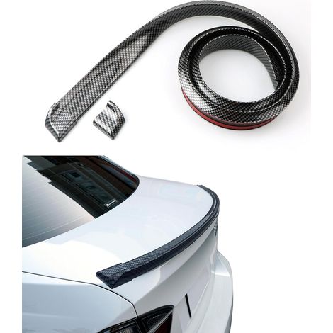 Aileron Voiture,Accessoire Tuning Universel,Souple Spoiler Toit Arrière Aile Autocollant,Aileron Arrière Voiture en Caoutchouc Imperméable,Convient à la Plupart des Voitures(Fibre-Carbone) (1/5)