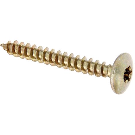 Vis à bois Maxi-Fix en boîte suspendue électro-galvanisé jaune Ø6 x 50 mm Set de 4 pièces