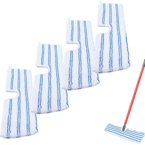Lot de 4 lingettes de rechange en microfibre pour balai O Cedar, compatibles avec les balais à franges O-Cedar pour parquets et autres surfaces. Housses de balai réutilisables et lavables pour une uti (1/5)
