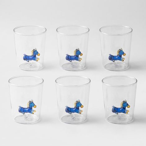 Lot de 6 verres artisanaux en verre Made in Italy Nunù (1/3)