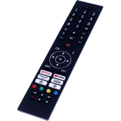 Telecommande RC4390 30100824 pour Téléviseur , TV LED ESSENTIELB KEA 32 WH/G SMART TV AYA, CONTINENTAL EDISON, DIGIHOME, EDENWOOD, ESSENTIEL B, GRANDIN, HITACHI, OCEANIC, QILIVE, SABA, SULPICE, TECHNI