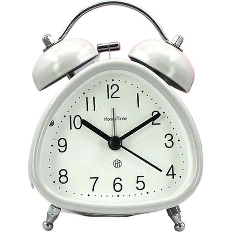 Réveil sonore à cloche métallique, idéal pour les adultes au sommeil profond. Fonctionne sur piles et dispose d'une veilleuse. Gris. (1/5)