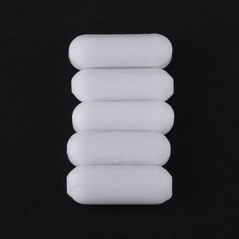 Lot de 5 agitateurs magnétiques en PTFE blanc de type C pour laboratoire. (1/5)