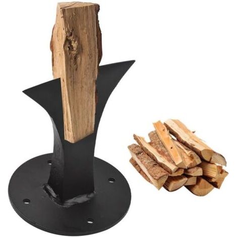 FENOPLASTICAFendeur de Buche, Fendeur de Bois de Chauffage, Fendeur de Bûches Manuel, Fendeuse Bois Manuelle avec 4 Vis, Fendage Bois pour Petit Poêle à Bois de Cheminée, Noir (1/4)