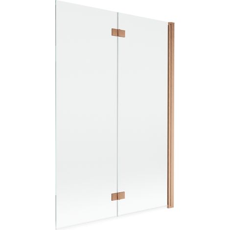 Mexen Mist paroi de baignoire 2 volets droite 120 x 150 cm, transparent, cuivre brossé - 8A9-120-002-65-00-P (1/5)