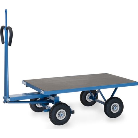 fetra Chariot à plateaux 6403PZ avec œillet de traction, bleu poudré