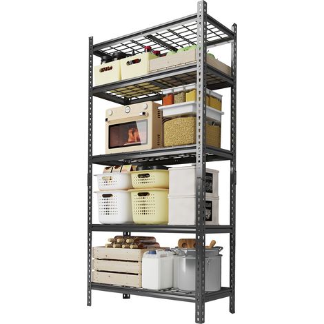 Étagère métallique 5 niveaux – 1000 kg, réglable, antidérapant – 91x41x183 cm – garage, cuisine, entrepôt (1/5)