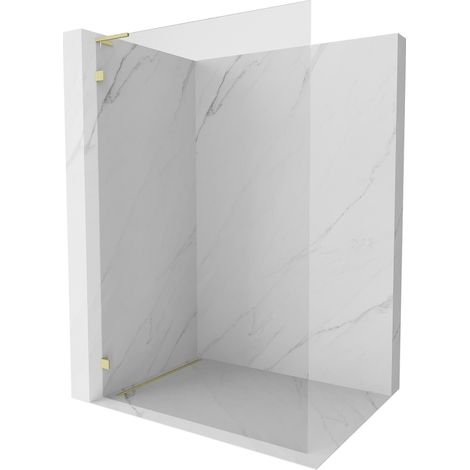 Mexen Lunar L paroi de douche Walk-in gauche 60 x 200 cm, transparent 8 mm, or brossé - 830L-060-000-55-00-L (1/5)