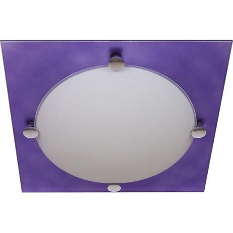 Taurus lampada da soffitto quadrata piccola 1xe14 l.25xw.25xh.25xh.7cm melanzana/bianco