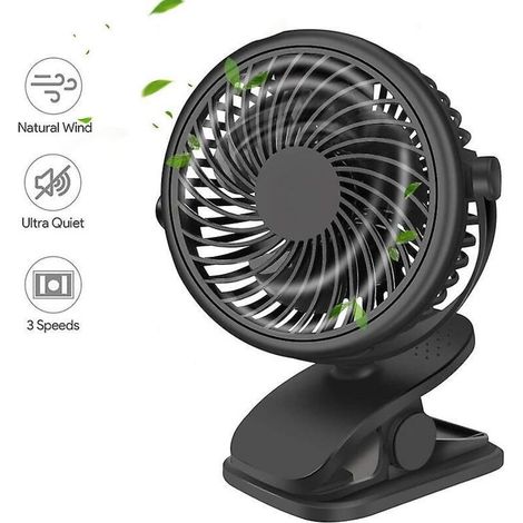 Mini-Tischventilator mit USB-Anschluss, 3 Geschwindigkeitsstufen und 360°-Drehung für Büro, Fitnessstudio, Angeln und Camping (1/5)