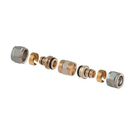 RACCORDO DIRITTO DOPPIO A COMPRESSIONE P/MULTISTRATO 2 PZ ASSEMBLATO 1/2-16(2,00) x 1/2 -16(2,00)