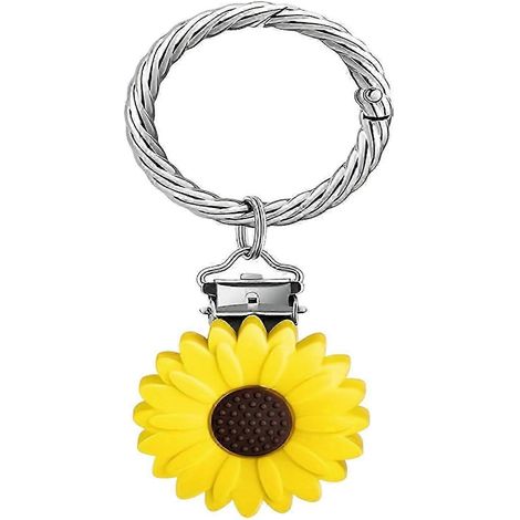 Organisateur de visière en forme de fleur, clip décoratif pour casquette, garde votre chapeau bien rangé et l'empêche de tomber. Idéal pour les activités de plein air.-Yellow (1/5)