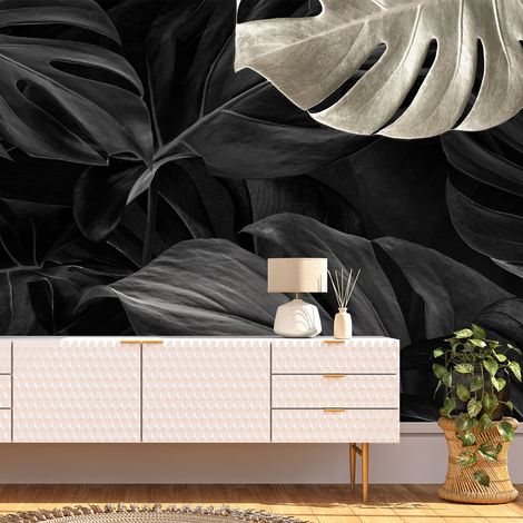 Papier peint panoramique - Feuilles tropicales - 130 cm x 73 cm (1/4)