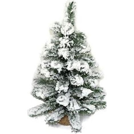 Albero di natale innevato bianco piccolo da poggiare decorazioni natalizie addobbi cm 60 (1/4)