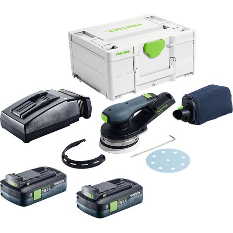 Festool ETSC 2 125-Basic Ponceuse excentrique sans fil 18 V 125 mm Brushless + 2 batteries 4,0 Ah + chargeur + Systainer