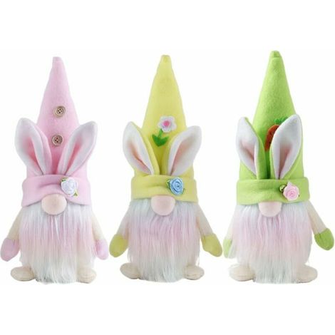 Easter Bunny Gnomes Easter Rabbit Doll Stuffed Rabbit Beginner Easter Troubleshooting Easter Decoration Nordic Swedish Elf Faceless Doll 3pcs (1/5)