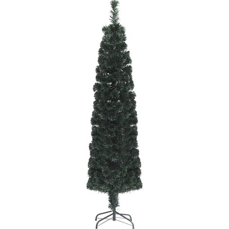 Arbre de Noël  Sapin de Noël artificiel mince et support 120 cm fibre optique (1/5)