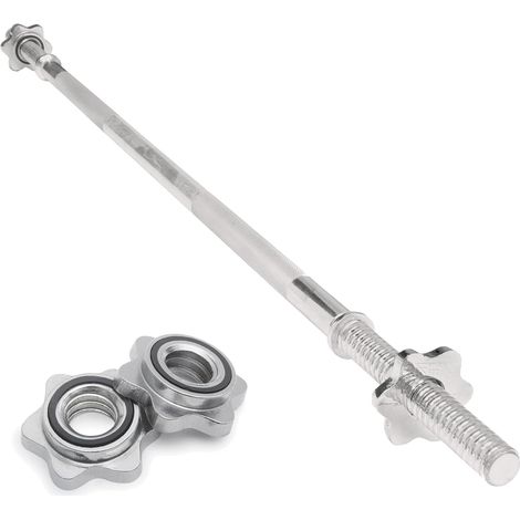 Barre droite Body Revolution 1.2m standard 1” avec colliers spinlock – Barre de musculation en acier chromé, capacité 120kg, compatible disques 1” – Idéale pour l’entraînement de force à domicile