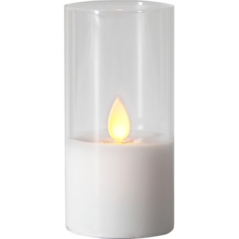 LED Windlicht ,M-Twinkle' mit Flackereffekt, Batterie, Timer, weiß, 10cm (1/5)